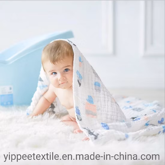 Baby Receiving Blanket Made of 100% Cotton Muslin Fabric