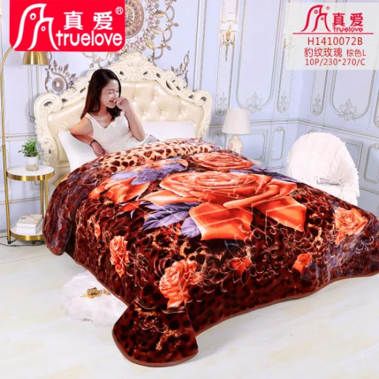 China Poliéster Punto Fleece Warm Cloudy Manta Lana mullida 1ply 2ply Korean Combossing Queen King Raschel Korean Mink Manta juego de cama